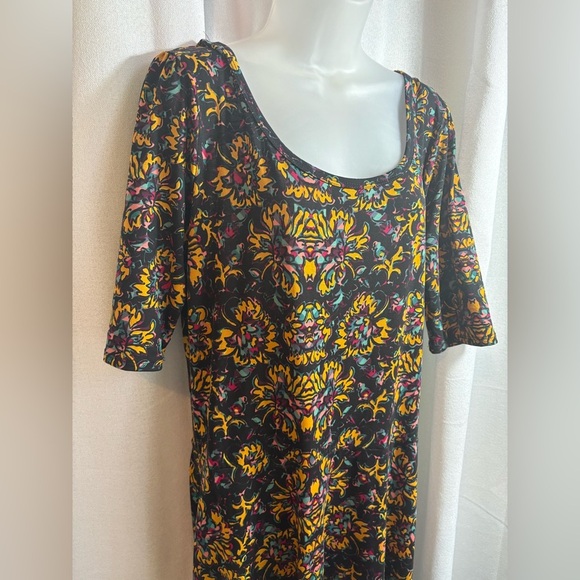 LuLaRoe Ana Dress Like New Plus Size 3XL Maxi Half Sleeve 0425 - Picture 2 of 10